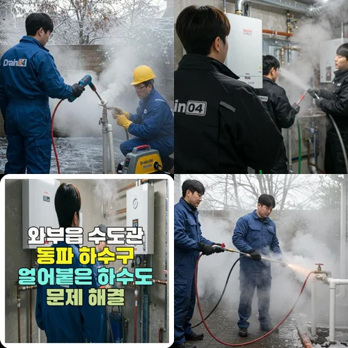 와부읍 수도관 동파 하수구 얼어붙은 하수도 문제 해결