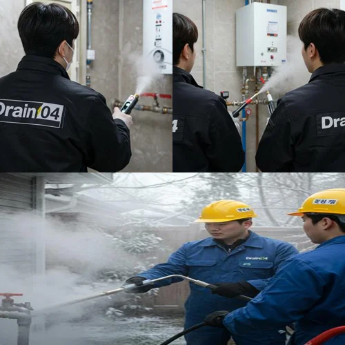 일패동 수도관 동파 하수구 겨울철 하수구 막힘 해결