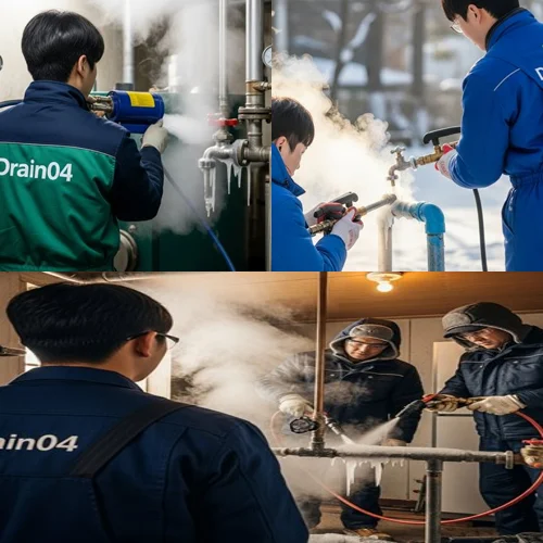 수석동 수도 동파 녹임 해빙 녹여서 새 배관처럼 통수