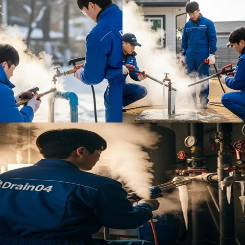 도농동 해빙 하수도 배관 업체 겨울에도 시원한 물줄기