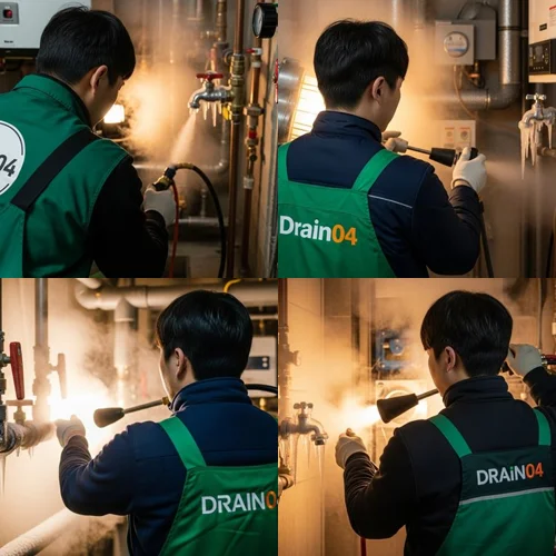 수석동 해빙 하수도 배관 업체 녹여서 운까지 뻥 뚫어